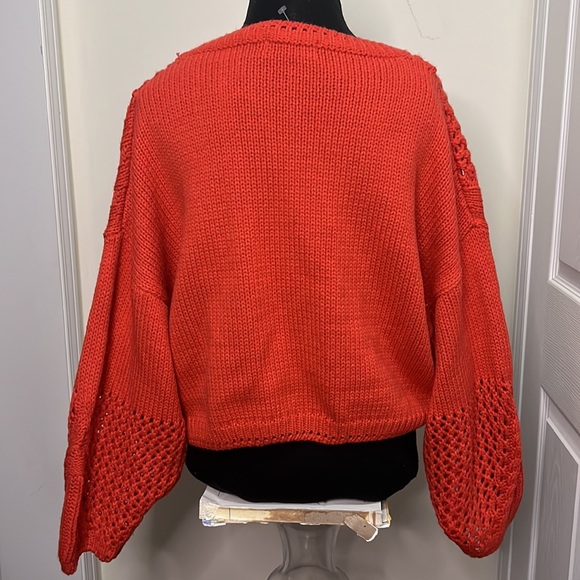 Abby Andi Cable Knit Cropped Sweater Size Large - Picture 8 of 9